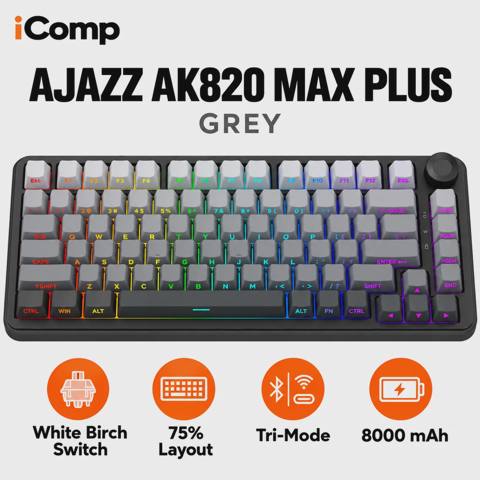 Ajazz AK820 Max Plus Grey Gaming Keyboard — Klavyeler ve fareler