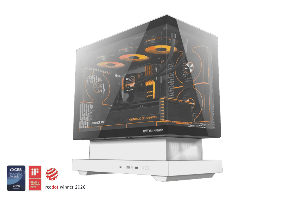 Aigo DarkFlash Floatron F1 White M-atx Case (6 Fans) — Korpuslər, Bakı (2)