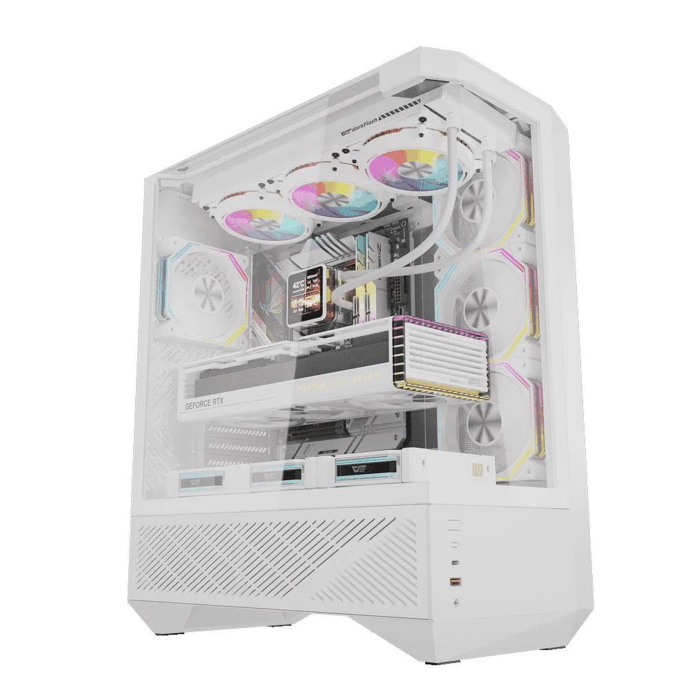 Aigo DarkFlash DY460 White ATX Case (4 Fans) — Korpuslər, Bakı (2)