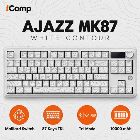 Ajazz MK87 White Contour Gaming Keyboard — Баку