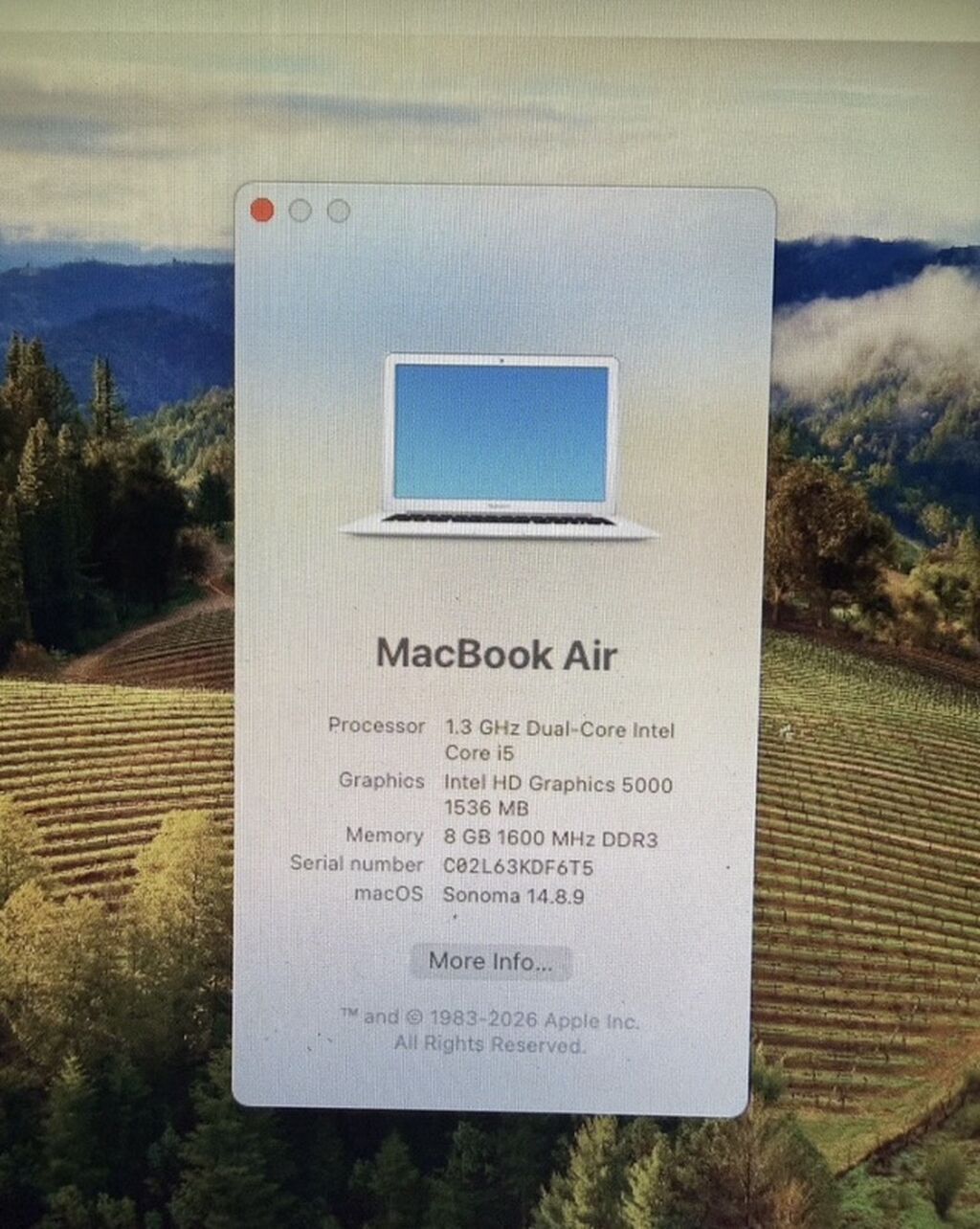 Texniki Göstəricilər: Prosessor: Intel Core i5 (1.3 GHz Dual-Core) — Apple Macbook, Bakı (6)