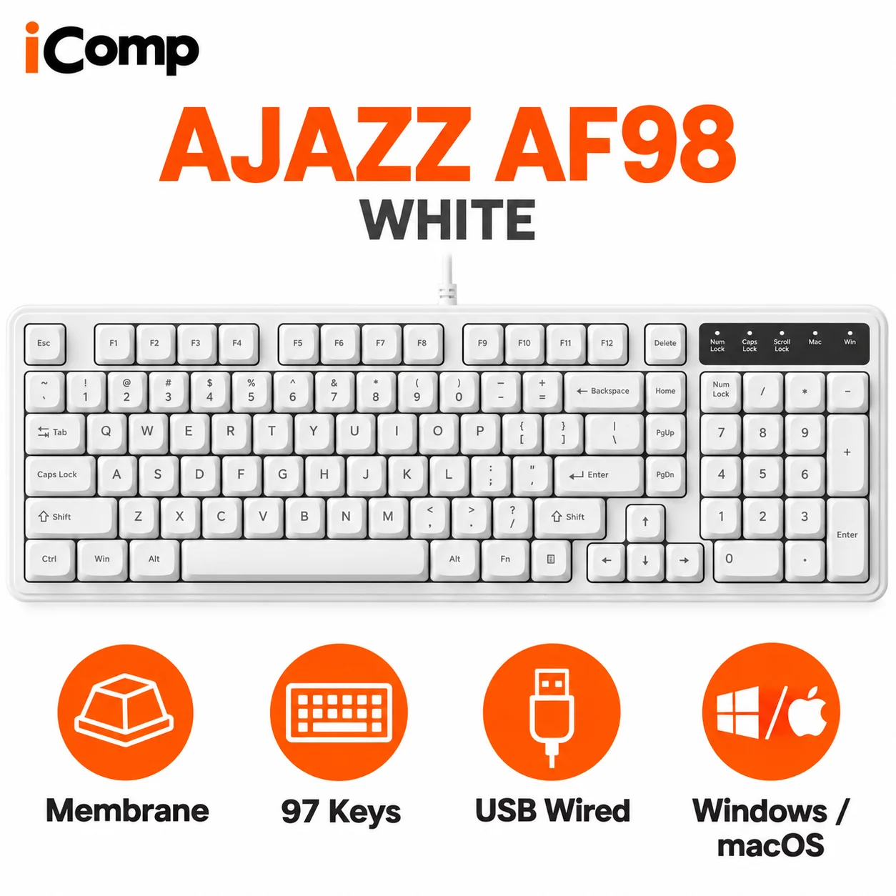 Ajazz AF98 White Gaming Keyboard — 49 ₼ · Bakı · Klaviaturalar və siçanlar Ajazz AF98 White Gaming Keyboard — Bakı