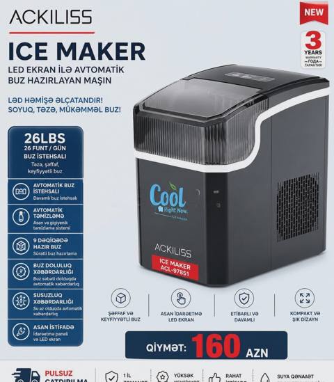 Buz aparatı Ackiliss ACL-97851 — 160 ₼ · Buz generatoru Buz aparatı Ackiliss ACL-97851