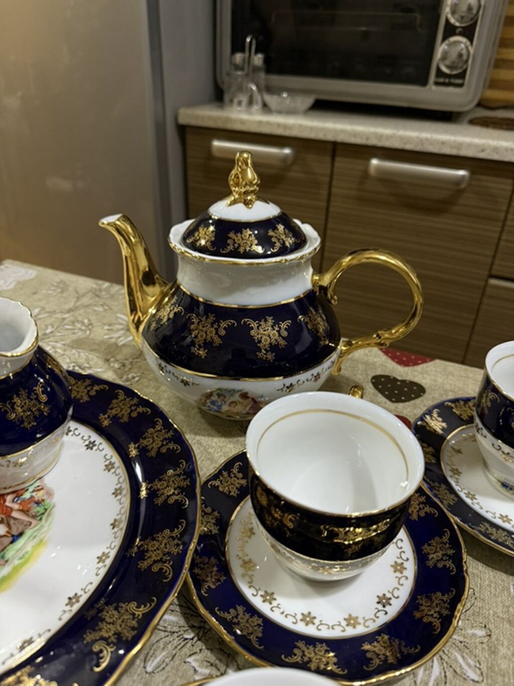 Çay dəsti, rəng - Mavi, Farfor, 6 nəfərlik — Süfrə qabı, Xırdalan (4)