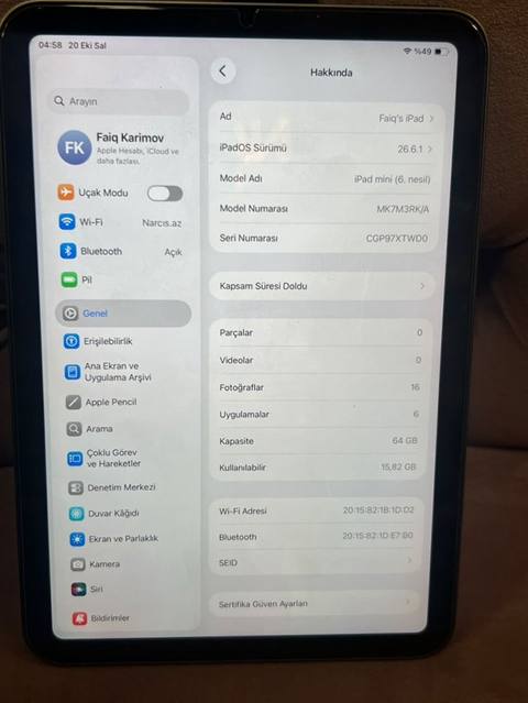 Apple iPad mini (6-cı nəsil) planşet Touch ID işlemir Yüngül reng — 430 ₼ · Баку · Apple Apple iPad mini (6-cı nəsil) planşet Touch ID işlemir Yüngül reng — Баку