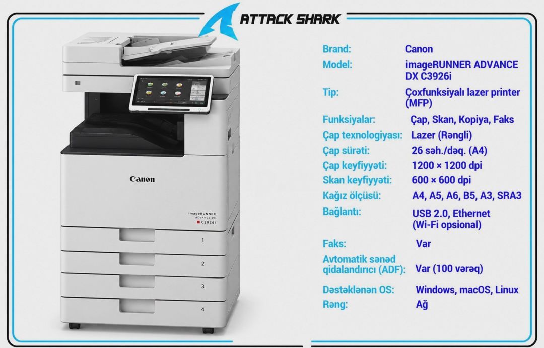 Çoxfunksiyalı printer Canon imageRUNNER Advance DX C3926i — Printerləri, Bakı