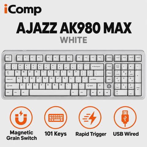 Ajazz AK980 Max White Gaming Keyboard — 130 ₼ · Bakı · Klaviaturalar və siçanlar Ajazz AK980 Max White Gaming Keyboard — Bakı