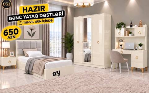 Hazır Gənc Yataq Dəsti - Qiymət: 650 AZN - Təhvil: Gün içində Dəst — ucuz.mebel — Bolalar uchun hammasi