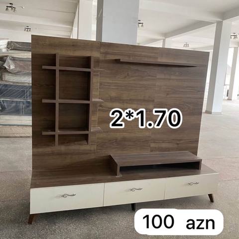 TV stendi və divar paneli dəsti - Ölçü: 2 m x 1.70 m (şəkildə — 100 ₼ · Баку · Televizor altlıqları və standlar TV stendi və divar paneli dəsti - Ölçü: 2 m x 1.70 m (şəkildə — Баку