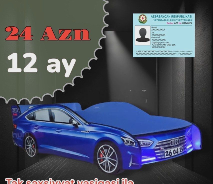 Uşaq çarpayı Göy rəng — Mebel, Bakı (3)