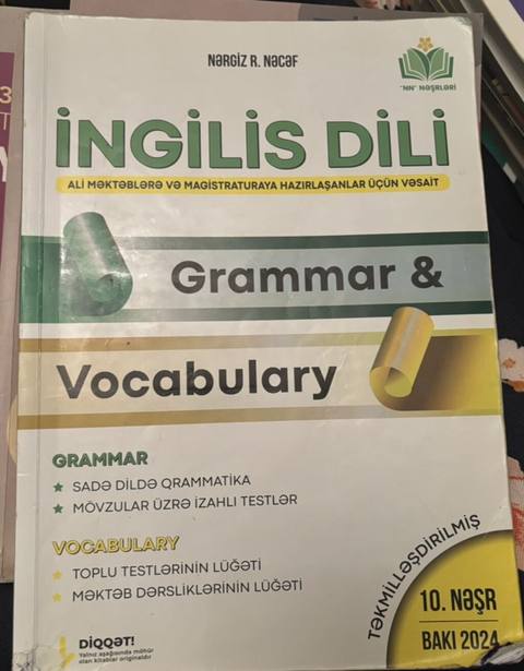 Məhsul: İngilis dili üzrə tədris vəsaiti – “Qrammatika Vocabulary” — Baku