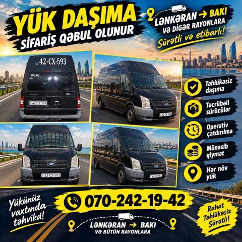 Yükdaşıma xidməti – Lənkəran Bakı və bütün rayonlar - Sürətli və — 10 ₼ · Ленкорань · Yük daşıma xidmətləri Yükdaşıma xidməti – Lənkəran Bakı və bütün rayonlar - Sürətli və — Ленкорань