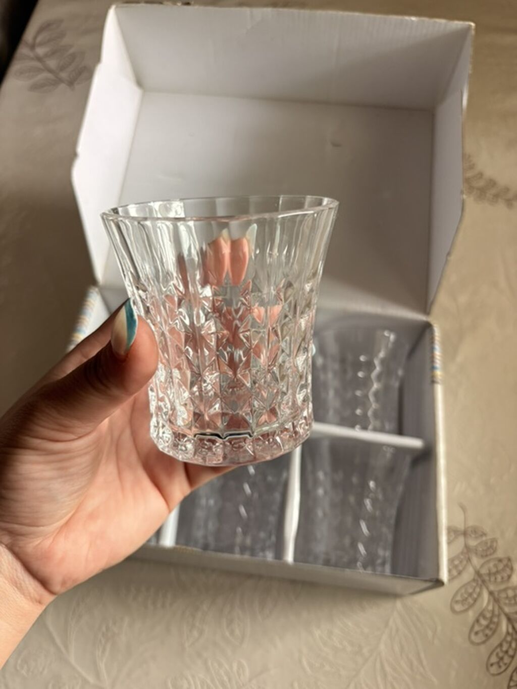 Stəkanlar, rəng - Ağ, Şüşə, 6 ədədli dəst, 300 ml — Süfrə qabı, Xırdalan (2)