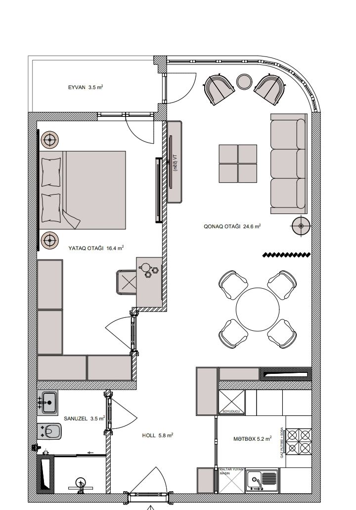 For sale: 2-room apartment (new building), 63 m² — Mənzil, Xırdalan (10)