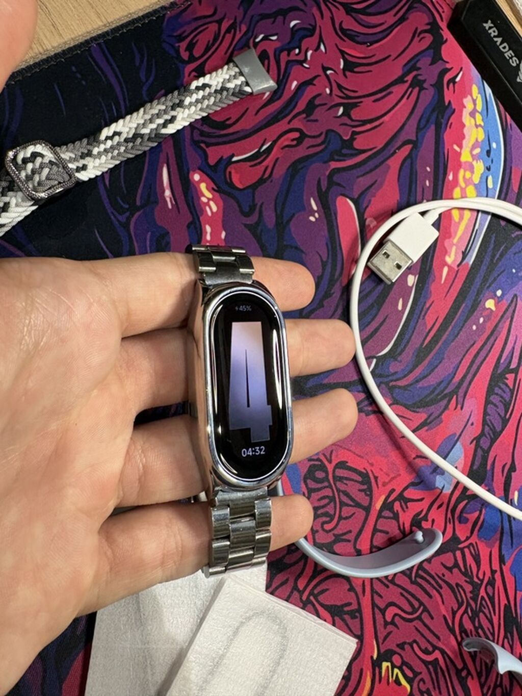 İşlənmiş, Smart qolbaq, Xiaomi, Bluetooth, rəng - Gümüşü — Fitness biləkliklər, Bakı (4)