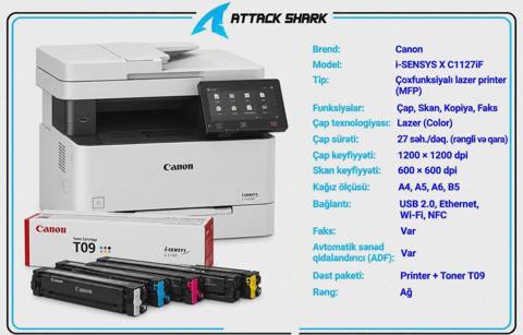 Printer Canon i-SENSYS X C1127iF rəngli lazer — 2 399 ₼ · Баку · Printerləri Printer Canon i-SENSYS X C1127iF rəngli lazer — Баку