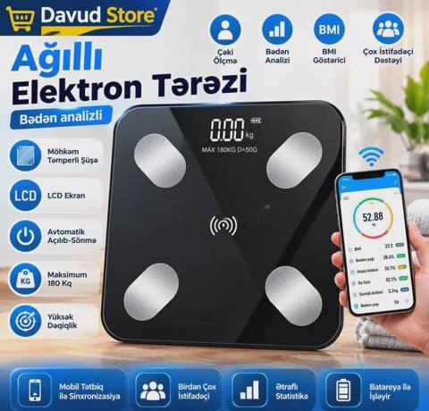 Elektron tərəzi ağıllı smart tərəzi — 10 ₼ · Baku · Ev texnikası Elektron tərəzi ağıllı smart tərəzi — Baku