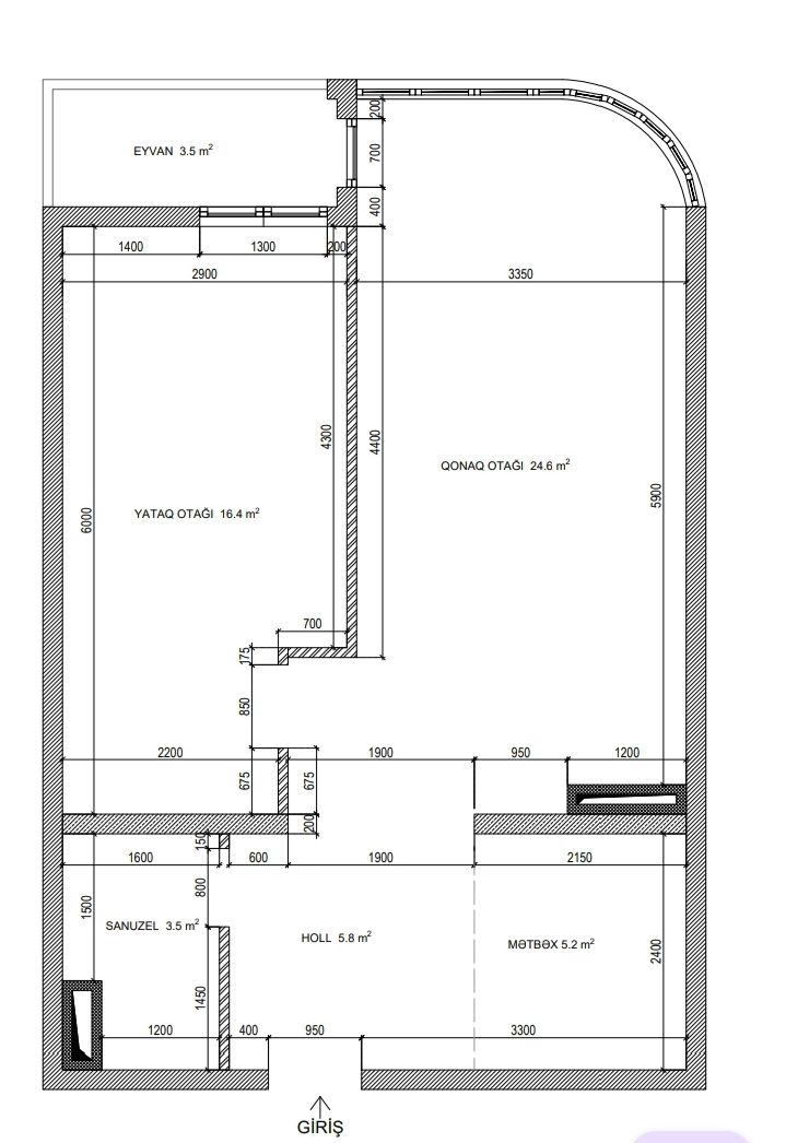 For sale: 2-room apartment (new building), 63 m² — Mənzil, Xırdalan (11)