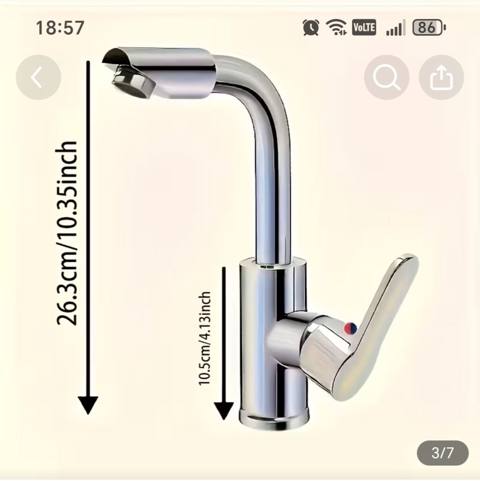 Mətbəx/Qab‑yalayan üçün tək qollu qarışdırıcı kran - Material: xrom — Ленкорань