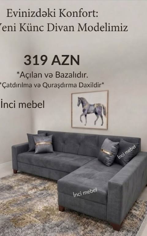 Künc divan, Yeni, Açılan, Bazalı, Parça, Rayonlara çatdırılma — Baku