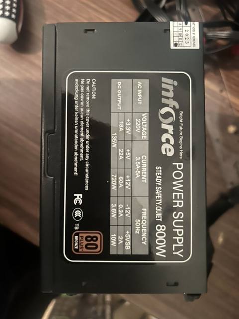 WhatsAppa yaza bilərsiz Məhsul: Inforce Power Supply (PSU) – 800W, 80 — Bakı
