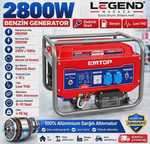 Generator Emtop 2.8 kVt — Bakı