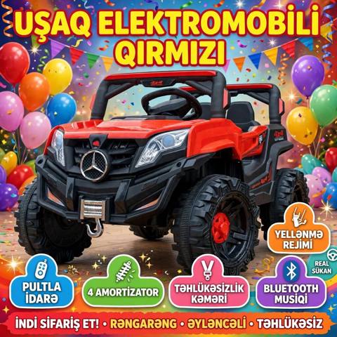 Uşaq Elektromobili – Qırmızı 4x4 - Pultla idarəetmə: valideyn nəzarəti — Баку