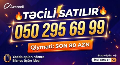 Azercell mobil nömrə – 050 295 69 99 Xüsusiyyətlər: - Yadda qalan — 80 ₼ · Баку · Sim kartlar Azercell mobil nömrə – 050 295 69 99 Xüsusiyyətlər: - Yadda qalan — Баку
