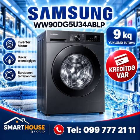 Paltaryuyan maşın Samsung, 9 kq, Yeni, Avtomat, Qurutmasız, Kredit var, Ünvandan götürmə, Pulsuz çatdırılma, Rayonlara çatdırılma — 949 ₼ · Bakı · Çamaşır maşınları Paltaryuyan maşın Samsung, 9 kq, Yeni, Avtomat, Qurutmasız, Kredit var, Ünvandan götürmə, Pulsuz çatdırılma, Rayonlara çatdırılma — Bakı
