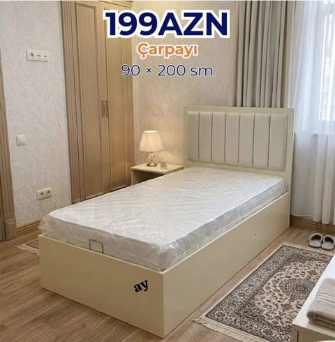 Çarpayı – 90×200 sm Qiymət: 199 AZN (şəkildə göstərildiyi kimi) - Tək — Baku