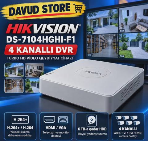 DVR videoqeydiyyat cihazı Hikvision DS-7104HGHI-F1 — Баку