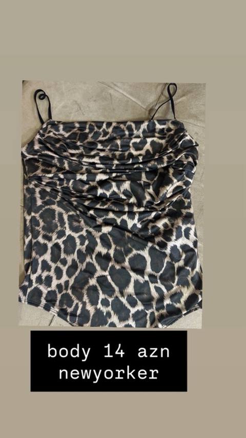 New Yorker qadın bodisi – leopard printli, nazik və elastik parça — Sumgayit