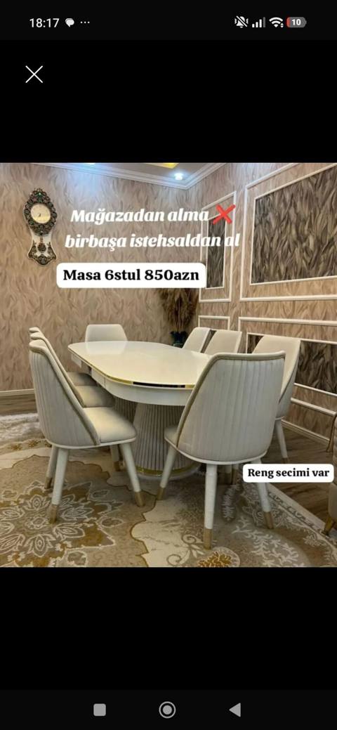 Oval masa, Mətbəx üçün, 6 nəfər — ucuz.mebel — Столдор жана отургучтар