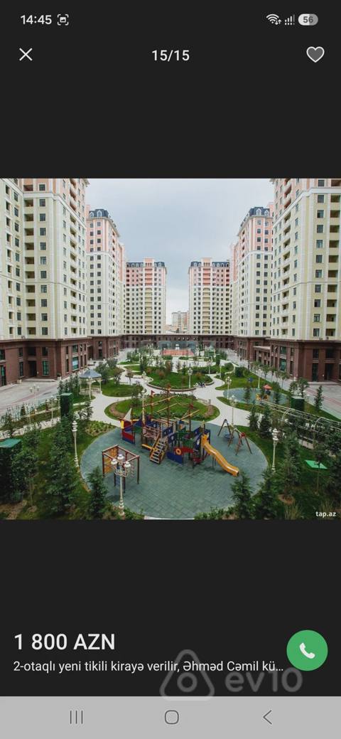 2 otaqlı mənzil, 86 m², Ehmed Cemil küc — kirayə — Baku