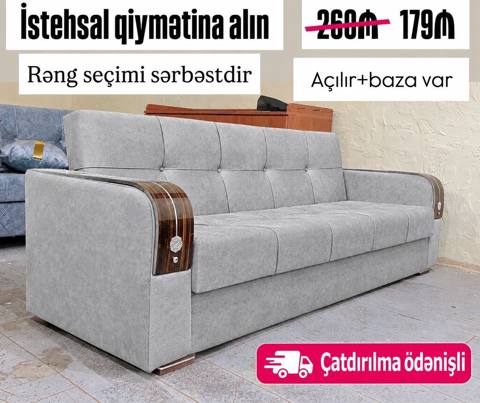 Mebel: Açılan mexanizmalı divan - Rəng seçimi sərbəstdir - Açılır və — Baku