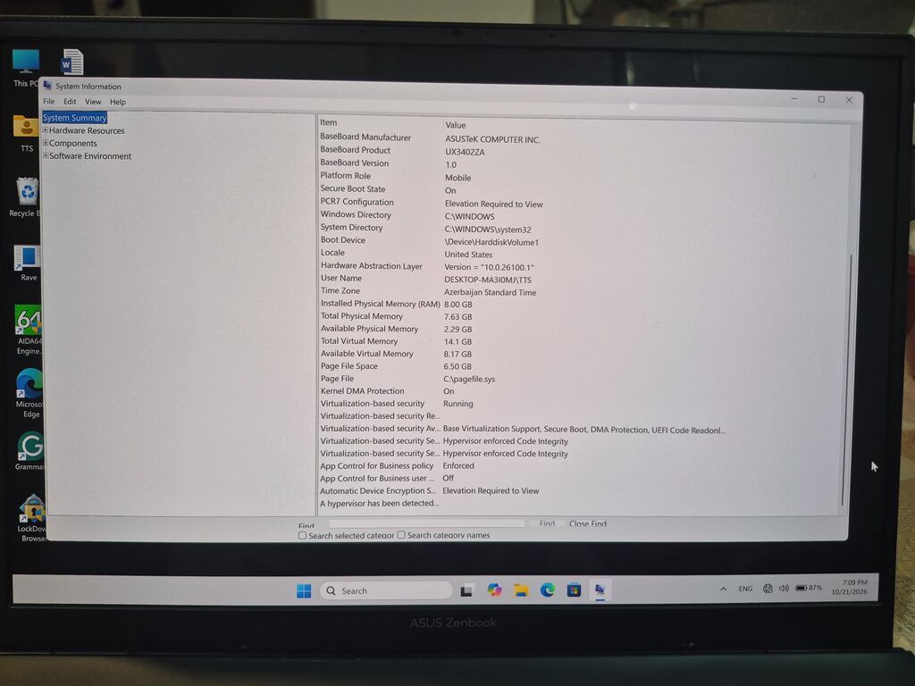 İşlənmiş ASUS Zenbook, 14 Intel Core i5, 512 GB, Ünvandan götürmə — Asus, Bakı (7)