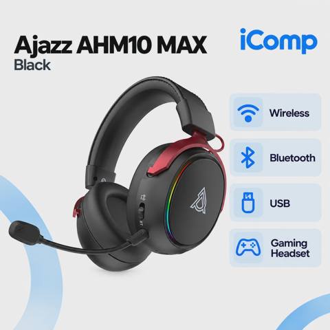 Ajazz AHM10 MAX Black Gaming Qulaqlıq — Баку