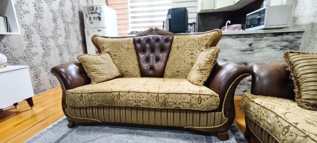 İşlənmiş, Klassik divan, 2 kreslo, Divan, Bazasız, Açılmayan — Yumşaq mobilya dəstləri, Bakı (4)