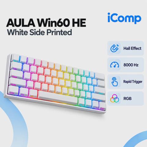 Aula Win60 HE White Side Printed Gaming Keyboard — 99 ₼ · Baku · Klaviaturalar və siçanlar Aula Win60 HE White Side Printed Gaming Keyboard — Baku