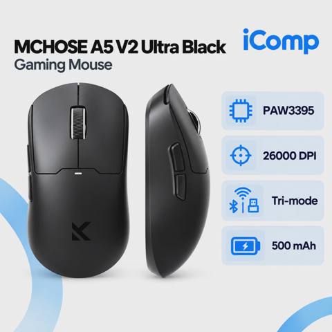 Mchose A5 V2 Ultra Black Gaming Mouse — 125 ₼ · Baku · Klaviaturalar və siçanlar Mchose A5 V2 Ultra Black Gaming Mouse — Baku