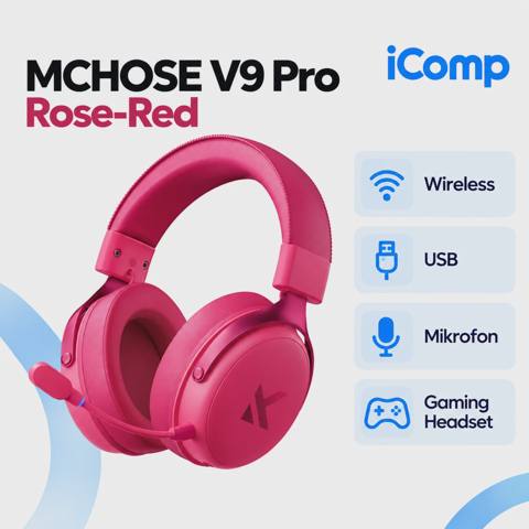 Mchose V9 Pro Rose-Red Gaming Qulaqlıq — Баку