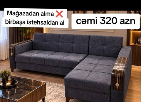 Məhsul: Künc divan (çevrilən model) - Rəng: Tünd boz - Dizayn: Sağ — ucuz.mebel — Divanlar (Yumshoq mebel)