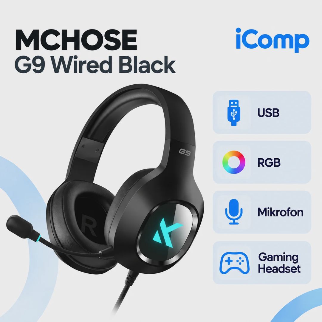 Mchose G9 Wired Black Gaming Qulaqlıq — Qulaqcıqlar, Bakı