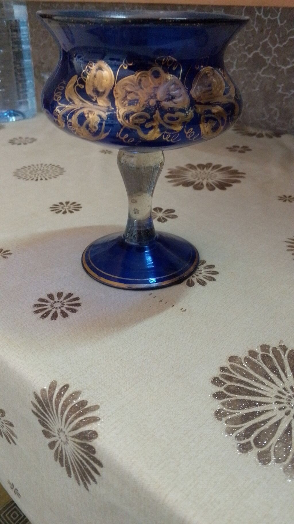 Mavi şüşə dekorativ qab - Material: qalın keyfiyyətli şüşə - Rəng — Süfrə qabı, Bakı (2)