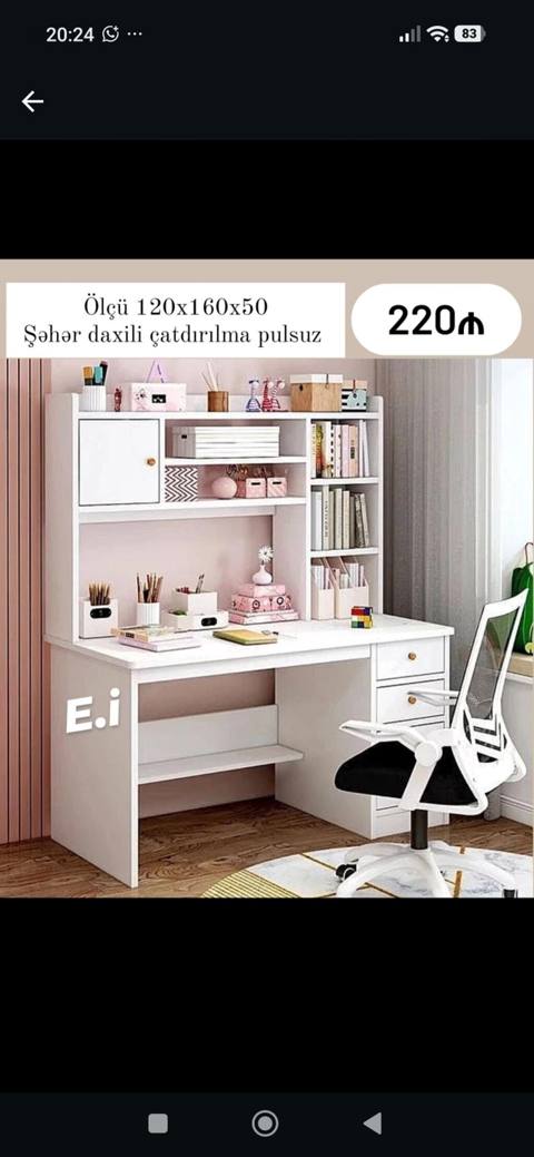 Düz masa, Stulsuz, Polkalı, Siyirməli, Sadə laminat — ucuz.mebel — Столдор жана отургучтар