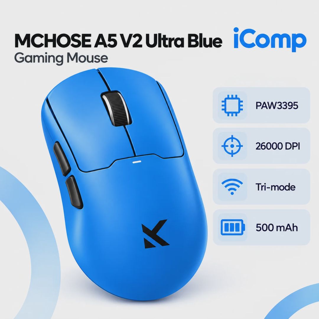 Mchose A5 V2 Ultra Blue Gaming Mouse — Klaviaturalar və siçanlar, Bakı