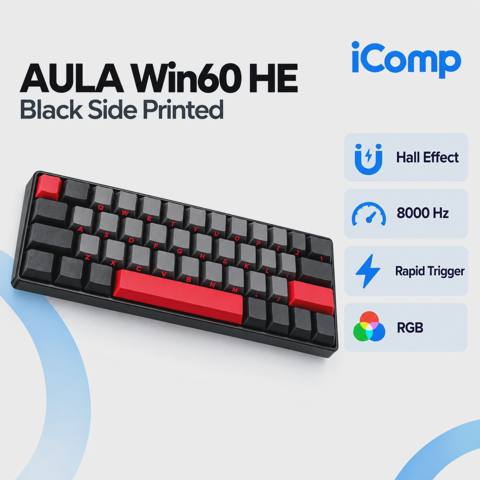 Aula Win60 HE Black Side Printed Gaming Keyboard — 99 ₼ · Baku · Klaviaturalar və siçanlar Aula Win60 HE Black Side Printed Gaming Keyboard — Baku