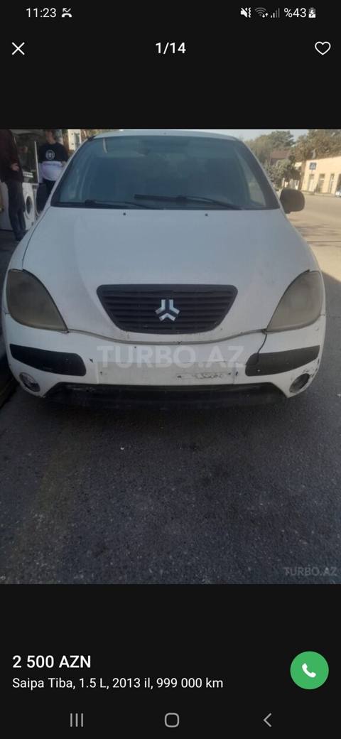 Saipa Tiba: 1.5 l 2013 il 999000 km Sedan — 2 500 ₼ · Bakı · Avtomobillər Saipa Tiba: 1.5 l 2013 il 999000 km Sedan — Bakı