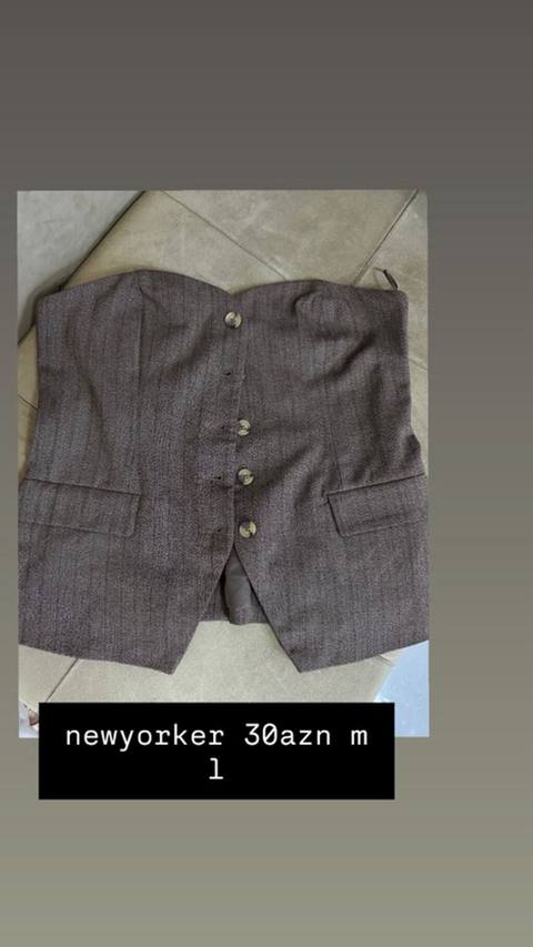 New Yorker qolsuz jilet/korset tipli üst geyim - Rəng: tünd qəhvəyi — Clothing, footwear, accessories
