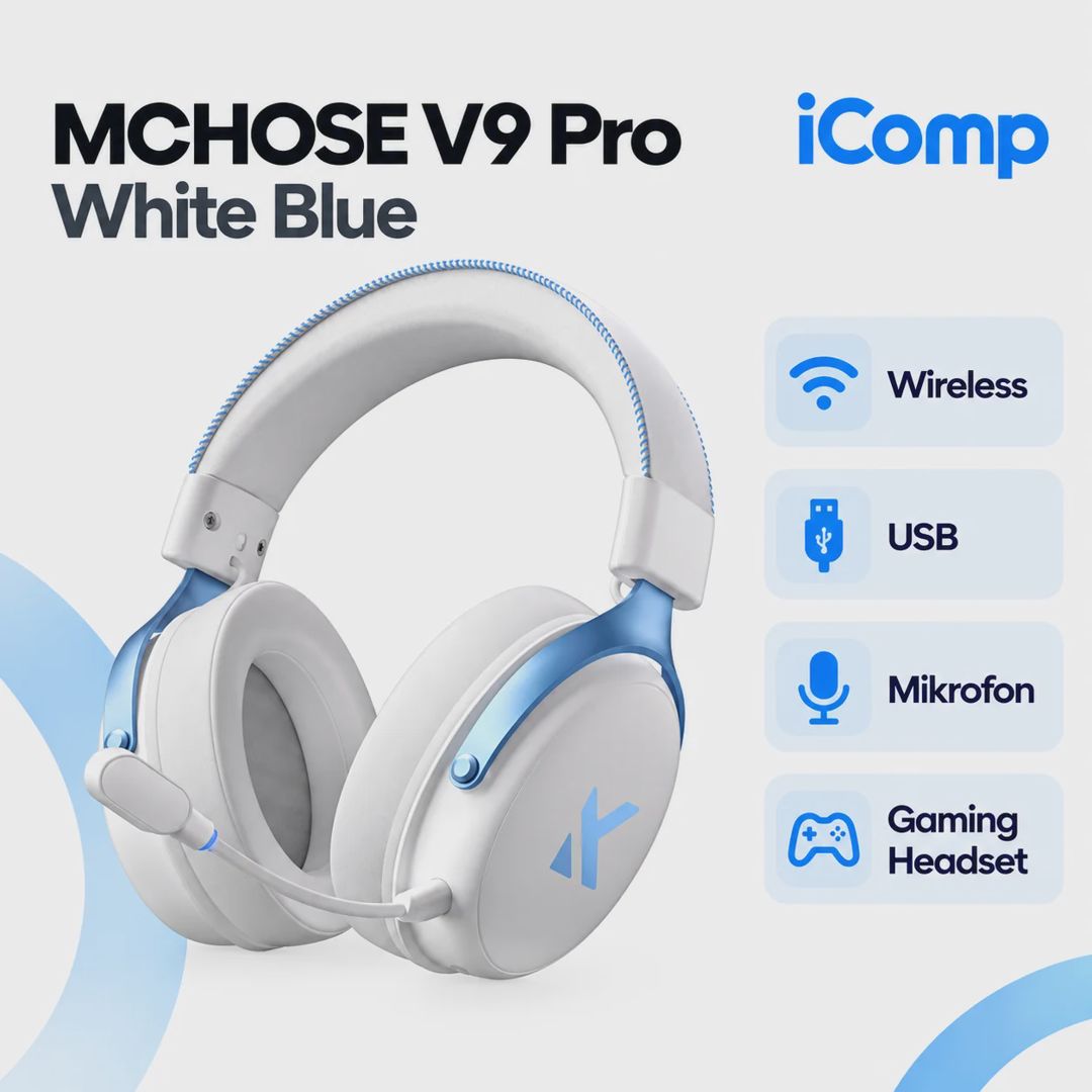 Mchose V9 Pro White Blue Gaming Qulaqlıq — Qulaqcıqlar, Bakı